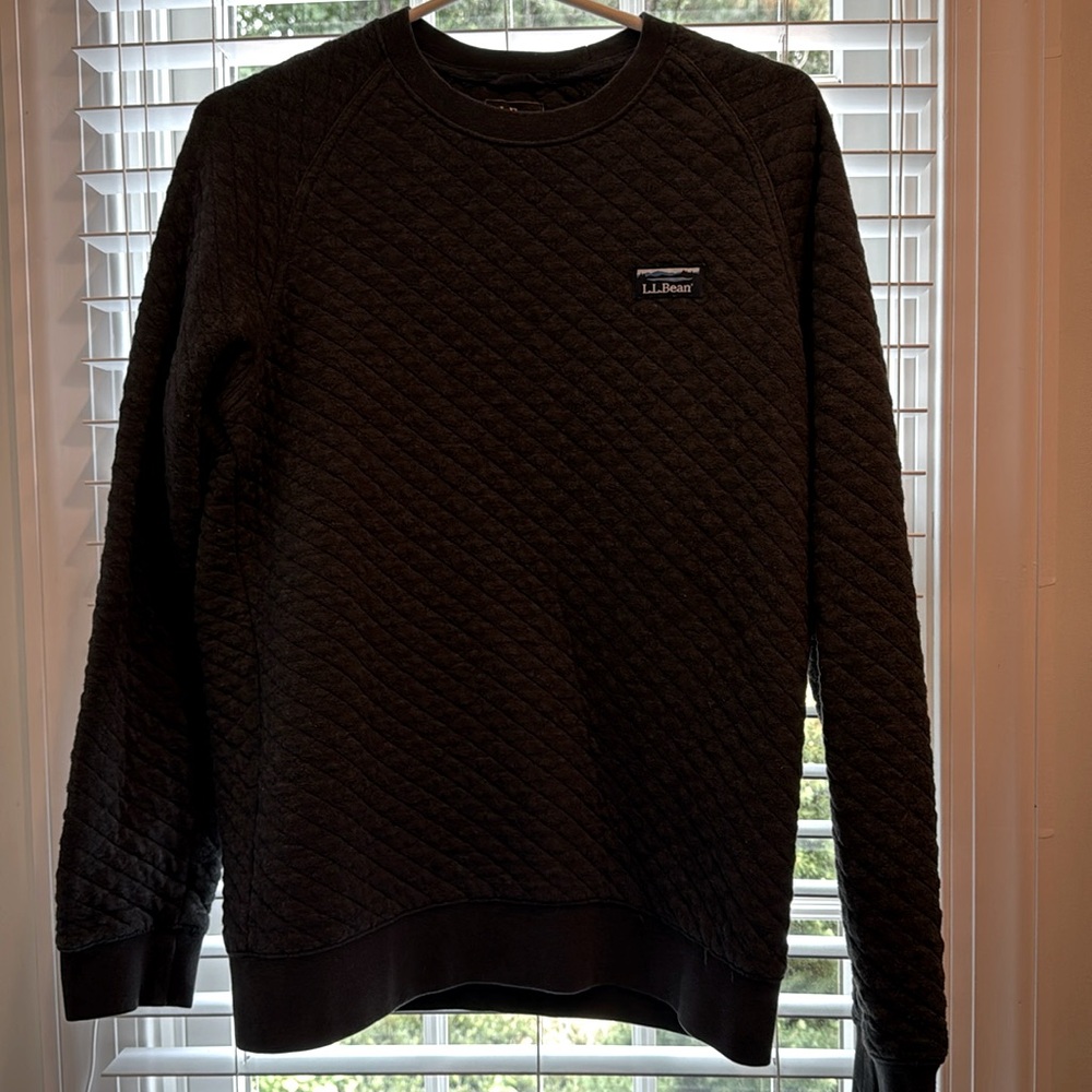 LL Bean Mens Small Quilted Crewneck Sweatshirt